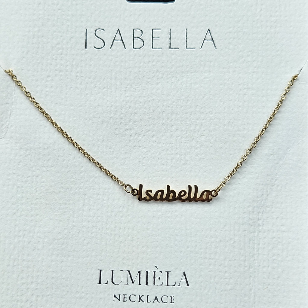 Isabella Script Name Chain Goldtone Necklace 20$